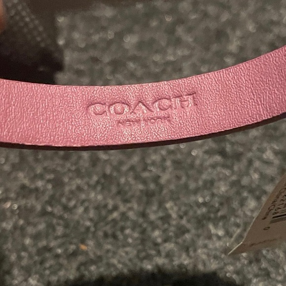 NWT COACH pink band bracelet with Tea Rose $85 [sold] - Picture 4 of 5